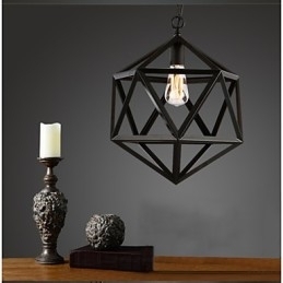 Retro industriel lampe droplight hexahedron kunstnerisk originalitet smedejern Pendel Light