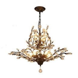 Vintage Crystal Flush Mount 7Lights metalmaling sort eller guld