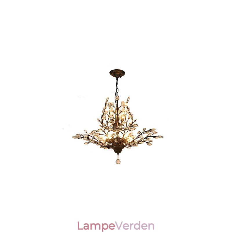 Vintage Crystal Flush Mount 7Lights metalmaling sort eller guld