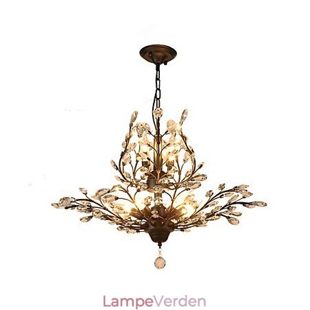 Vintage Crystal Flush Mount 7Lights metalmaling sort eller guld Vintage Crystal Flush Mount 7Lights metalmaling sort eller guld