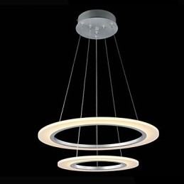 Moderne pendant lys loft hængende lysekrone lampe armaturer med 2 ringe