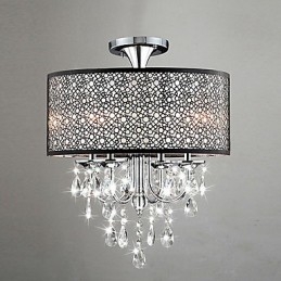 Moderne moderne trommekrystal Mini-stil krom lysekrone