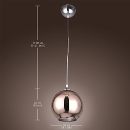 60 Modern Contemporary Globe galvaniseret metal pendel