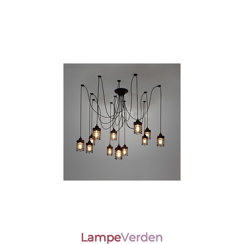 Vintage Edison Multiple Justerbar DIY Loftlampe Lys Pendel Belysning Lysekrone Moderne Chic Industriel Spisestue