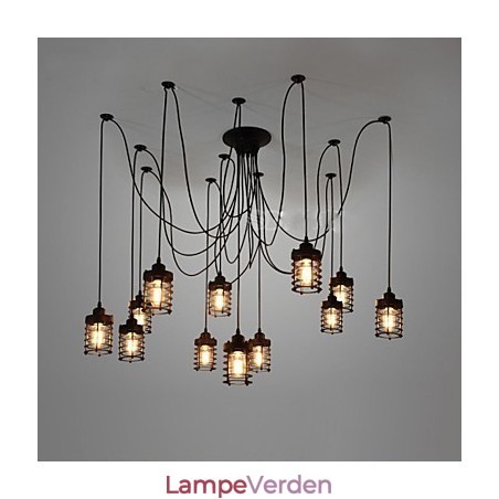 Vintage Edison Multiple Justerbar DIY Loftlampe Lys Pendel Belysning Lysekrone Moderne Chic Industriel Spisestue Vintage Edison Multiple Justerbar DIY Loftlampe Lys Pendel Belysning Lysekrone Moderne Chic Industriel Spisestue