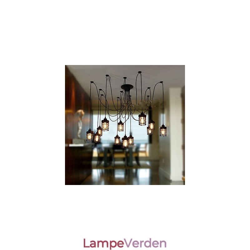 Vintage Edison Multiple Justerbar DIY Loftlampe Lys Pendel Belysning Lysekrone Moderne Chic Industriel Spisestue