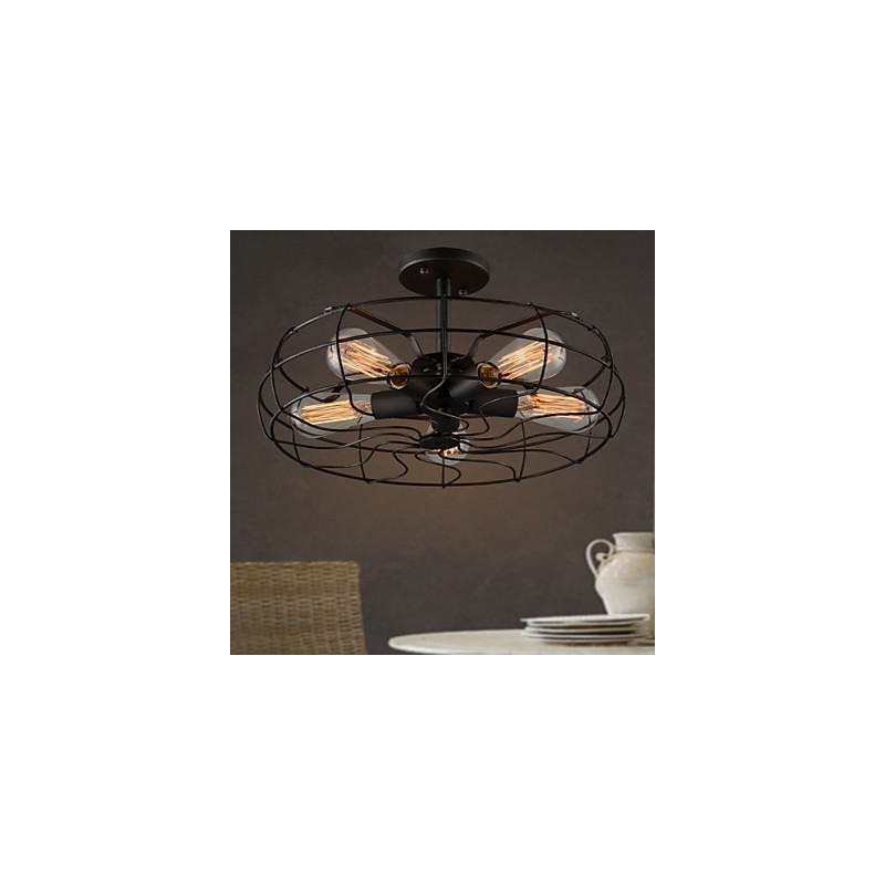 Loft Vintage Creative Lighting Lamper Amerikansk Country Style Minimalistisk Iron Industrial Fan Lysekrone
