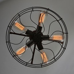 Loft Vintage Creative Lighting Lamper Amerikansk Country Style Minimalistisk Iron Industrial Fan Lysekrone