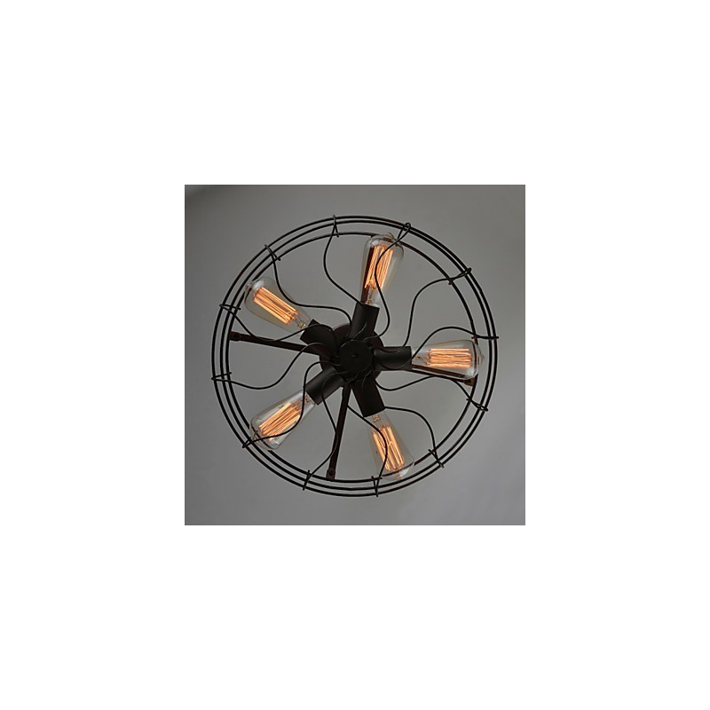 Loft Vintage Creative Lighting Lamper Amerikansk Country Style Minimalistisk Iron Industrial Fan Lysekrone