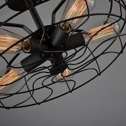 Loft Vintage Creative Lighting Lamper Amerikansk Country Style Minimalistisk Iron Industrial Fan Lysekrone