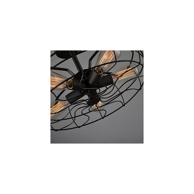 Loft Vintage Creative Lighting Lamper Amerikansk Country Style Minimalistisk Iron Industrial Fan Lysekrone
