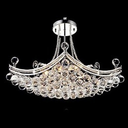 Moderne moderne krystal galvaniseret metal pendellampe