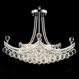 Moderne moderne krystal galvaniseret metal pendellampe