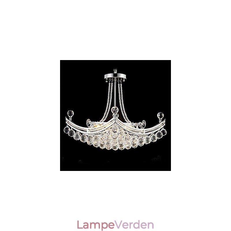 Moderne moderne krystal galvaniseret metal pendellampe