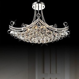 Moderne moderne krystal galvaniseret metal pendellampe