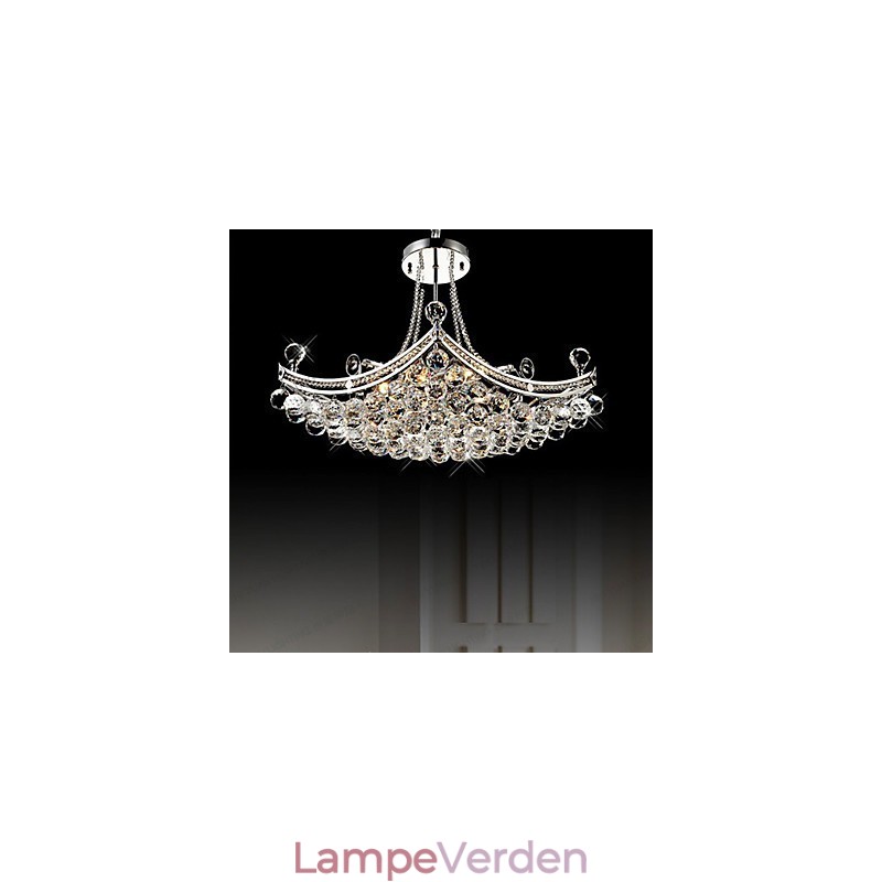 Moderne moderne krystal galvaniseret metal pendellampe