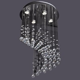 Moderne moderne krystal krom metal flush Mount