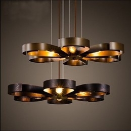 American Country Iron Industrial Wind blomst Pendel
