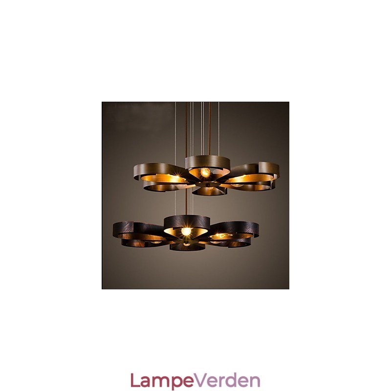 American Country Iron Industrial Wind blomst Pendel