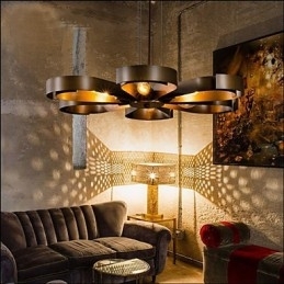 American Country Iron Industrial Wind blomst Pendel