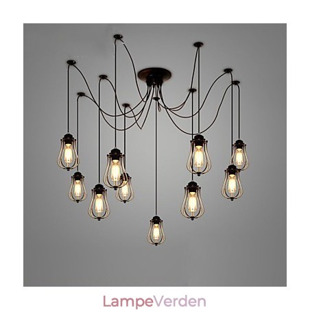 Vintage Edison Multiple Justerbar DIY Loftlampe Lys Pendel Belysning Lysekrone Moderne Chic Industriel Spisestue Vintage Edison Multiple Justerbar DIY Loftlampe Lys Pendel Belysning Lysekrone Moderne Chic Industriel Spisestue