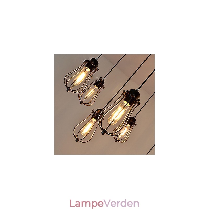 Vintage Edison Multiple Justerbar DIY Loftlampe Lys Pendel Belysning Lysekrone Moderne Chic Industriel Spisestue