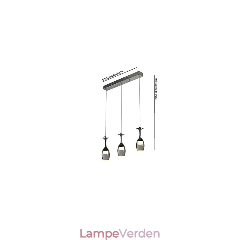 Pendellamper 3 lys lang bagplade Moderne moderne