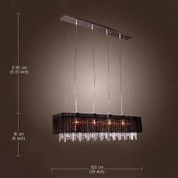 Moderne Contemporary Island Crystal Andre Metal Pendel Light