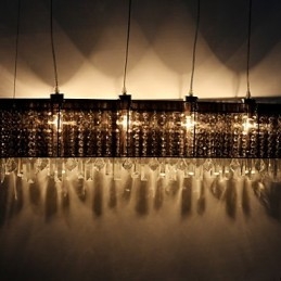 Moderne Contemporary Island Crystal Andre Metal Pendel Light