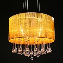 Drum Pendant Moderne 4 Lights Winding Lampeskærm Krystal Lysekrone Lysekrone Moderne Minimalistisk Design
