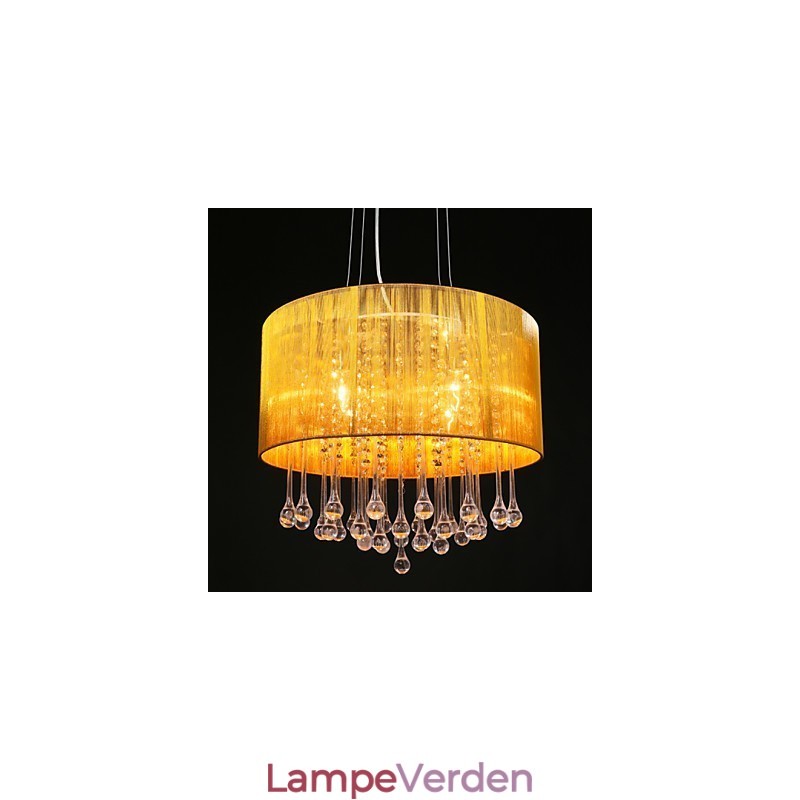 Drum Pendant Moderne 4 Lights Winding Lampeskærm Krystal Lysekrone Lysekrone Moderne Minimalistisk Design
