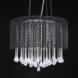Drum Pendant Moderne 4 Lights Winding Lampeskærm Krystal Lysekrone Lysekrone Moderne Minimalistisk Design