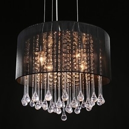 Drum Pendant Moderne 4 Lights Winding Lampeskærm Krystal Lysekrone Lysekrone Moderne Minimalistisk Design
