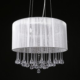 Drum Pendant Moderne 4 Lights Winding Lampeskærm Krystal Lysekrone Lysekrone Moderne Minimalistisk Design