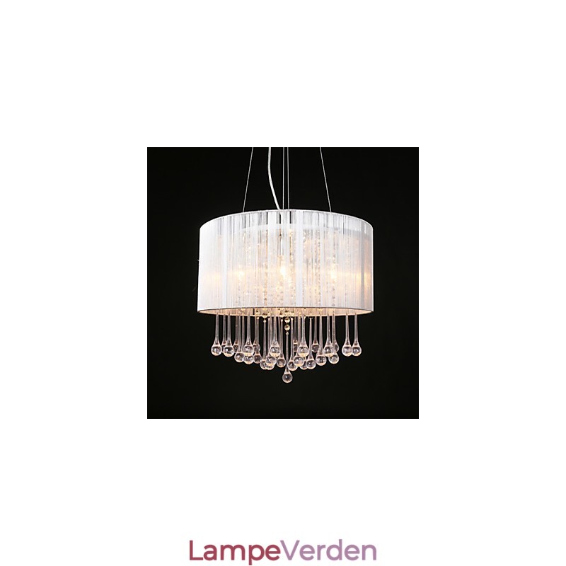 Drum Pendant Moderne 4 Lights Winding Lampeskærm Krystal Lysekrone Lysekrone Moderne Minimalistisk Design