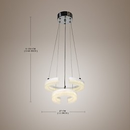 Crystal Pendel Light Bogstavet "C" Form Modern Lampe To ringe