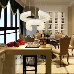 Crystal Pendel Light Bogstavet "C" Form Modern Lampe To ringe