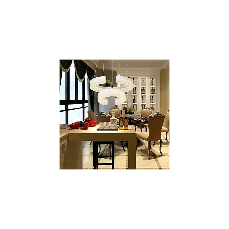 Crystal Pendel Light Bogstavet "C" Form Modern Lampe To ringe