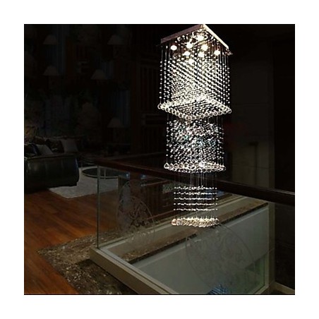 Loftskrystal pendellamper Belysning 8 lys Moderne Luksuriøs Sølv Canpoy K9 Klar Krystal Armaturer