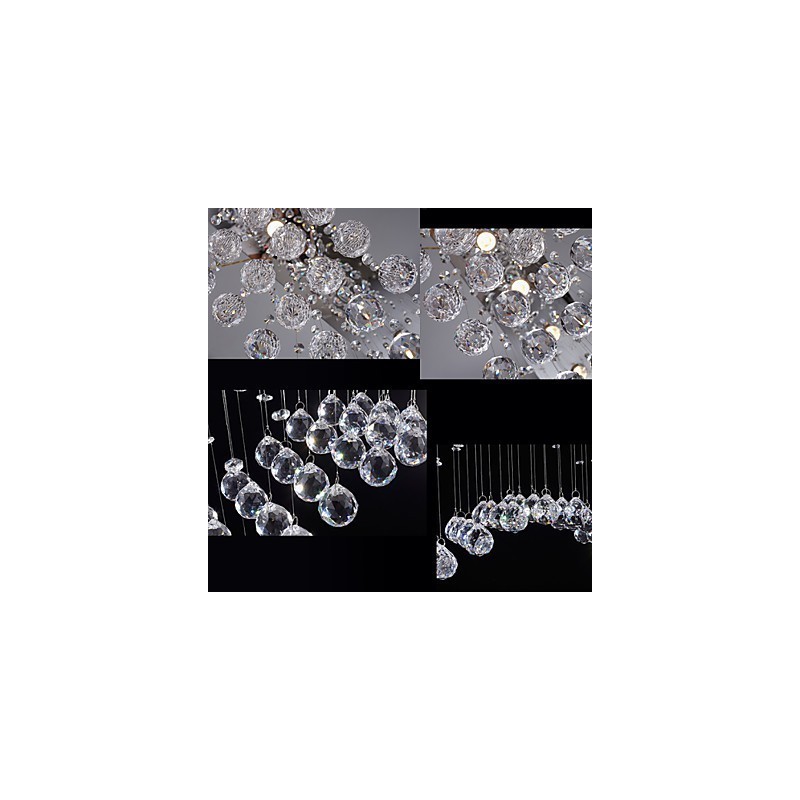 Loftskrystal pendellamper Belysning 8 lys Moderne Luksuriøs Sølv Canpoy K9 Klar Krystal Armaturer