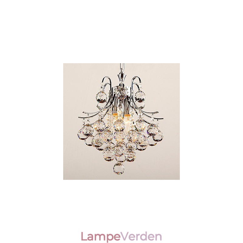 Moderne moderne krystal krom lysekrone pendellampe