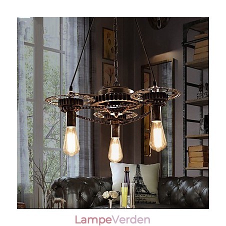 VintageLron lysekrone Industriel vindgear lysekrone