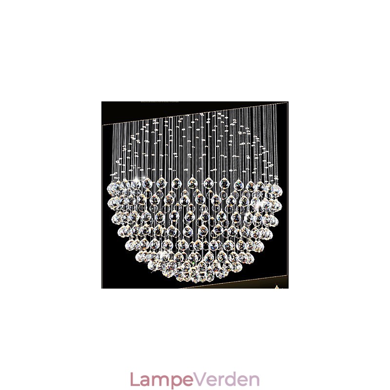 Pendel Moderne Krystal Lysekrone 12 Lys Sølv Canpoy Klar Krystal Globe Loftslamper Armaturer