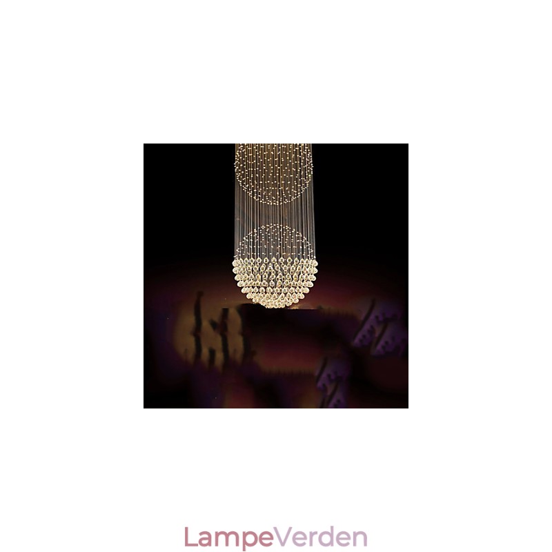 Pendel Moderne Krystal Lysekrone 12 Lys Sølv Canpoy Klar Krystal Globe Loftslamper Armaturer