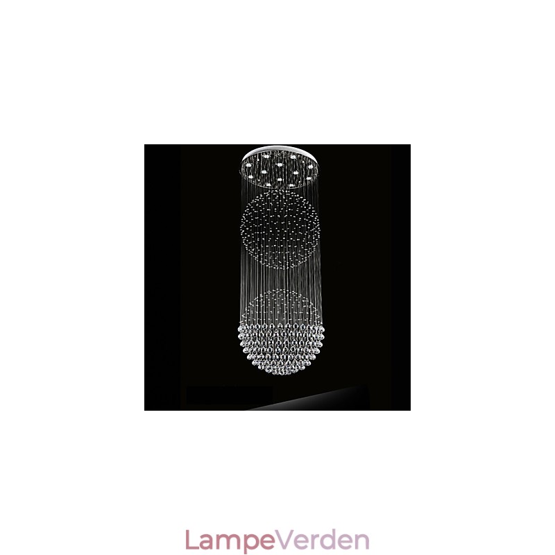Pendel Moderne Krystal Lysekrone 12 Lys Sølv Canpoy Klar Krystal Globe Loftslamper Armaturer