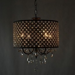Moderne moderne trommekrystal krom lysekrone