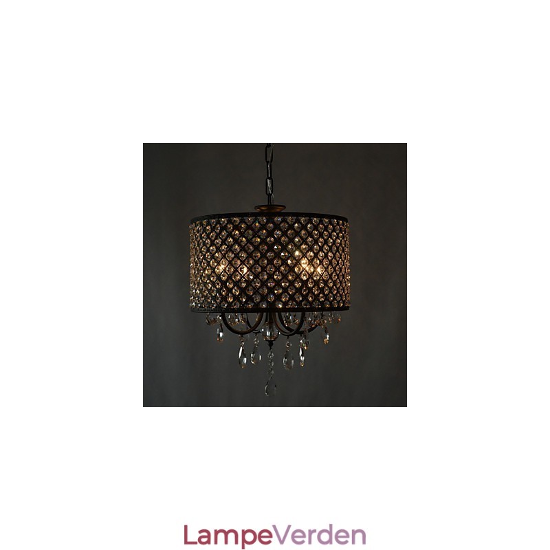 Moderne moderne trommekrystal krom lysekrone