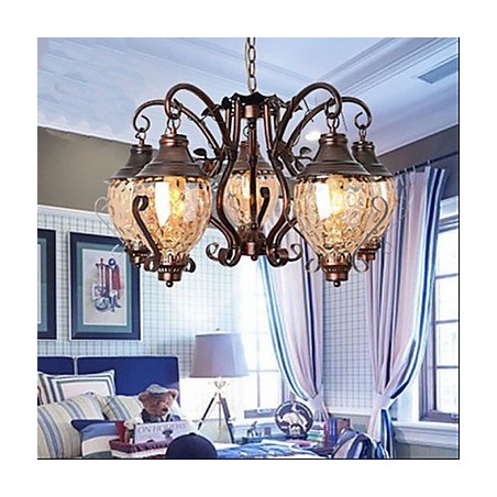 Retro europæisk pastoral gammel Lron lysekrone