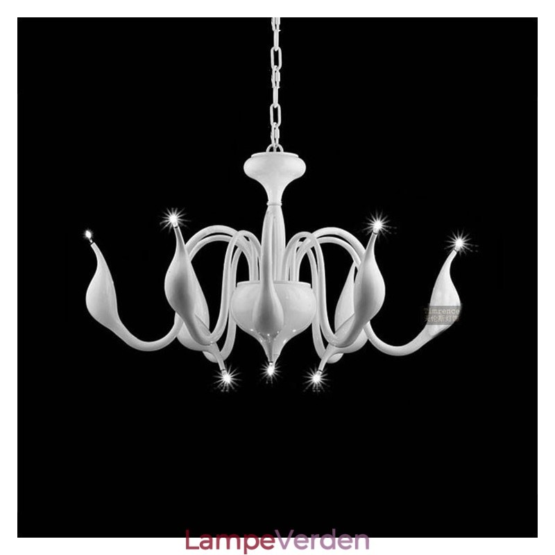 9 Lyse hvid moderne moderne galvaniseret metal lysekrone