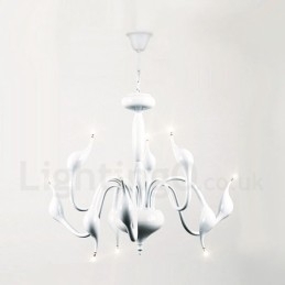 9 Lyse hvid moderne moderne galvaniseret metal lysekrone